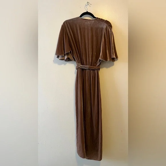 EMERSON FRY LILA DRESS - CHESTNUT SILK VELVET SIZE XS - Picture 6 of 12